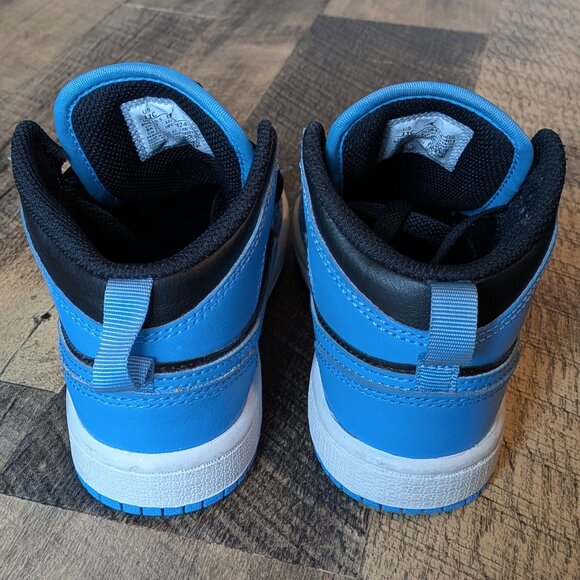 Nike Air Jordan 1 Mid Sneakers University Blue Shoes Little Kids 11C - Picture 4 of 7